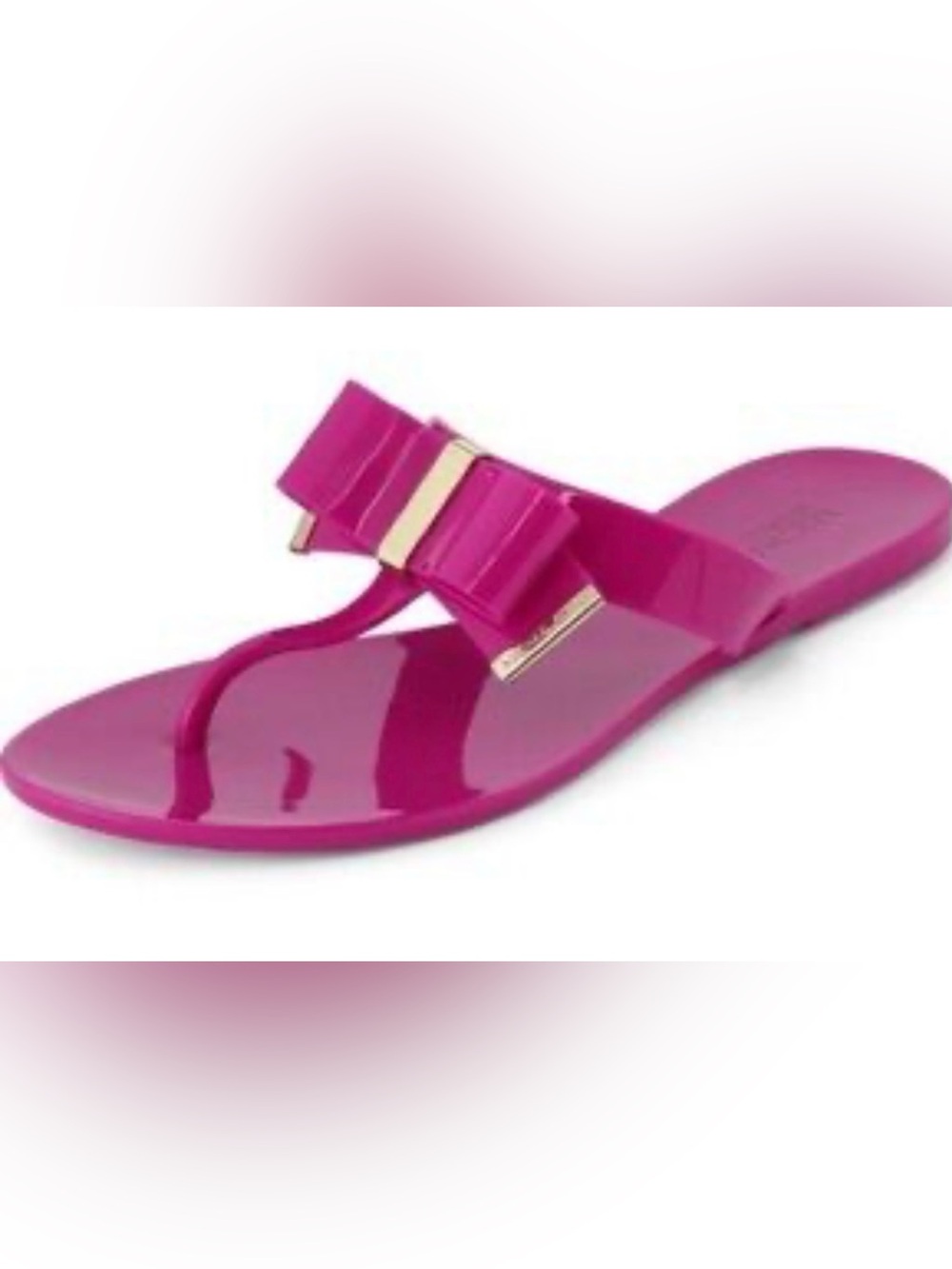 MICHAEL Michael Kors Hot Pink Bow Thong Sandals with Gold Accents